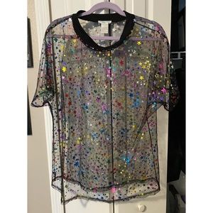 Iheartraves oversized mesh shirt